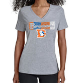 Denver Broncos Starter Women's Color Shading V-Neck T-Shirt - Gray T-shirts