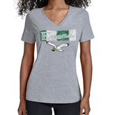 Philadelphia Eagles Starter Women's Color Shading V-Neck T-Shirt - Gray T-shirts