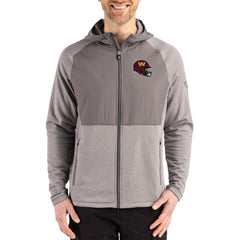 Washington Commanders Cutter & Buck Peshastin Eco Fleece Recycled Raglan Full-Zip Tri-Blend Hybrid Jacket - Heather Gray Jackets