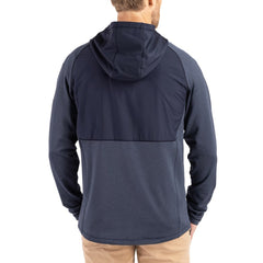 Seattle Seahawks Cutter & Buck Peshastin Eco Fleece Recycled Raglan Full-Zip Tri-Blend Hybrid Jacket - Heather College Navy Jackets