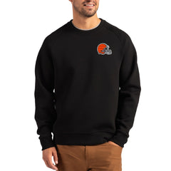 Cleveland Browns Cutter & Buck Primary Logo Roam Recycled Raglan Pullover Sweatshirt - Black Pullover