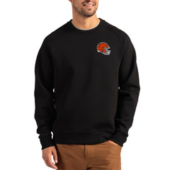 Cleveland Browns Cutter & Buck Helmet Roam Recycled Raglan Pullover Sweatshirt - Black Pullover