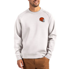 Cleveland Browns Cutter & Buck Helmet Roam Recycled Raglan Pullover Sweatshirt - Gray Pullover