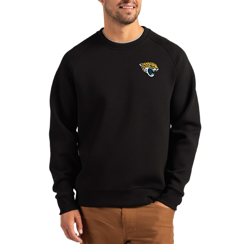 Jacksonville Jaguars Cutter & Buck Primary Logo Roam Recycled Raglan Pullover Sweatshirt - Black Pullover