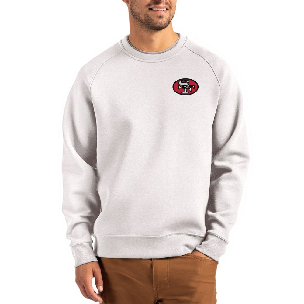 San Francisco 49ers Cutter & Buck Throwback Roam Recycled Raglan Pullover Sweatshirt - Gray Pullover