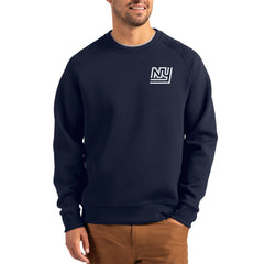 New York Giants Cutter & Buck Throwback Roam Recycled Raglan Pullover Sweatshirt - Navy Pullover
