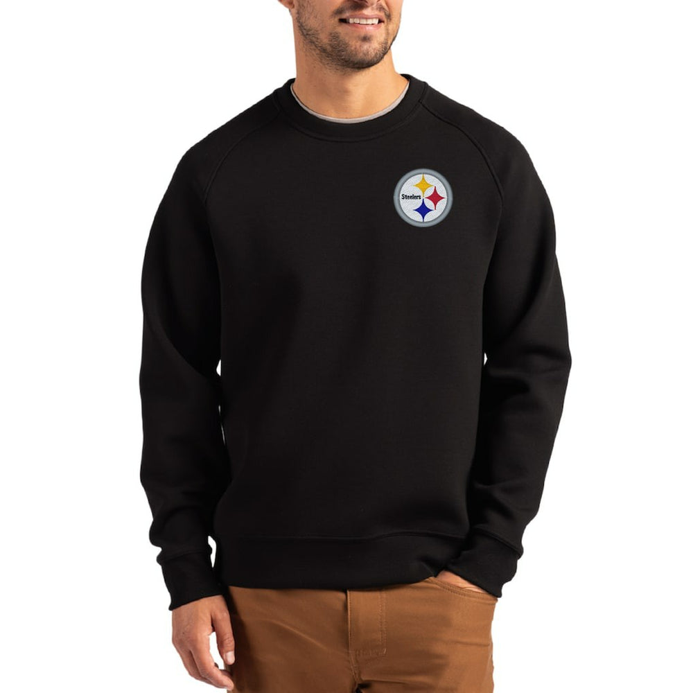 Pittsburgh Steelers Cutter & Buck Primary Logo Roam Recycled Raglan Pullover Sweatshirt - Black Pullover