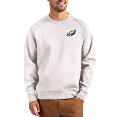 Philadelphia Eagles Cutter & Buck Primary Logo Roam Recycled Raglan Pullover Sweatshirt - Gray Pullover
