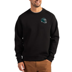 Philadelphia Eagles Cutter & Buck Helmet Roam Recycled Raglan Pullover Sweatshirt - Black Pullover