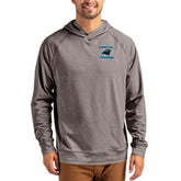 Carolina Panthers Cutter & Buck Adapt Knit Recycled Raglan Pullover Hoodie - Heather Gray Hoodies
