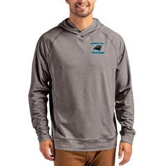 Carolina Panthers Cutter & Buck Adapt Knit Recycled Raglan Pullover Hoodie - Heather Gray Hoodies