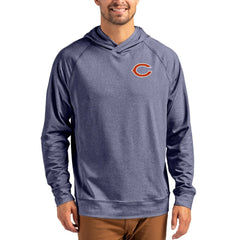 Chicago Bears Cutter & Buck Adapt Knit Recycled Raglan Pullover Hoodie - Heather Navy Hoodies