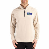 Seattle Seahawks Cutter & Buck Adapt Eco Knit Stretch Recycled Quarter-Zip Pullover - Tan Pullover