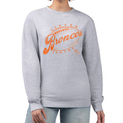 Denver Broncos G-III 4Her by Carl Banks Women's Distressed Graphics Fleece Pullover Sweatshirt - Gray Pullover