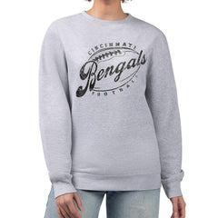 Cincinnati Bengals G-III 4Her by Carl Banks Women's Distressed Graphics Fleece Pullover Sweatshirt - Gray Pullover
