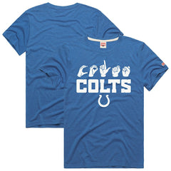 Indianapolis Colts Homage Unisex NFL ASL Collection by Love Sign Tri-Blend T-Shirt - Royal T-shirts