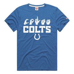 Indianapolis Colts Homage Unisex NFL ASL Collection by Love Sign Tri-Blend T-Shirt - Royal T-shirts