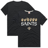 New Orleans Saints Homage Unisex NFL ASL Collection by Love Sign Tri-Blend T-Shirt - Black T-shirts
