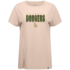 Los Angeles Dodgers Levelwear Women's Influx Protect W T-Shirt - Khaki T-shirts