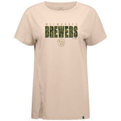 Milwaukee Brewers Levelwear Women's Influx Protect W T-Shirt - Khaki T-shirts