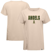 Los Angeles Angels Levelwear Women's Influx Protect W T-Shirt - Khaki T-shirts