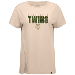 Minnesota Twins Levelwear Women's Influx Protect W T-Shirt - Khaki T-shirts