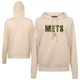 New York Mets Levelwear Women's Adorn Protect W Pullover Hoodie - Khaki Hoodies