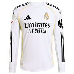 Federico Valverde Real Madrid 2025/26 Home Long Sleeve Jersey White - Adidas cheap