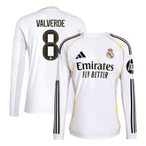 Federico Valverde Real Madrid 2025/26 Home Replica Long Sleeve Jersey White - Adidas discount