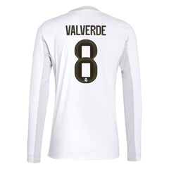 Federico Valverde Real Madrid 2025/26 Home Replica Long Sleeve Jersey White - Adidas discount