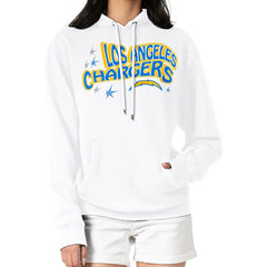 Los Angeles Chargers Starter Women's Fireworks Fleece Pullover Hoodie - White Hoodies