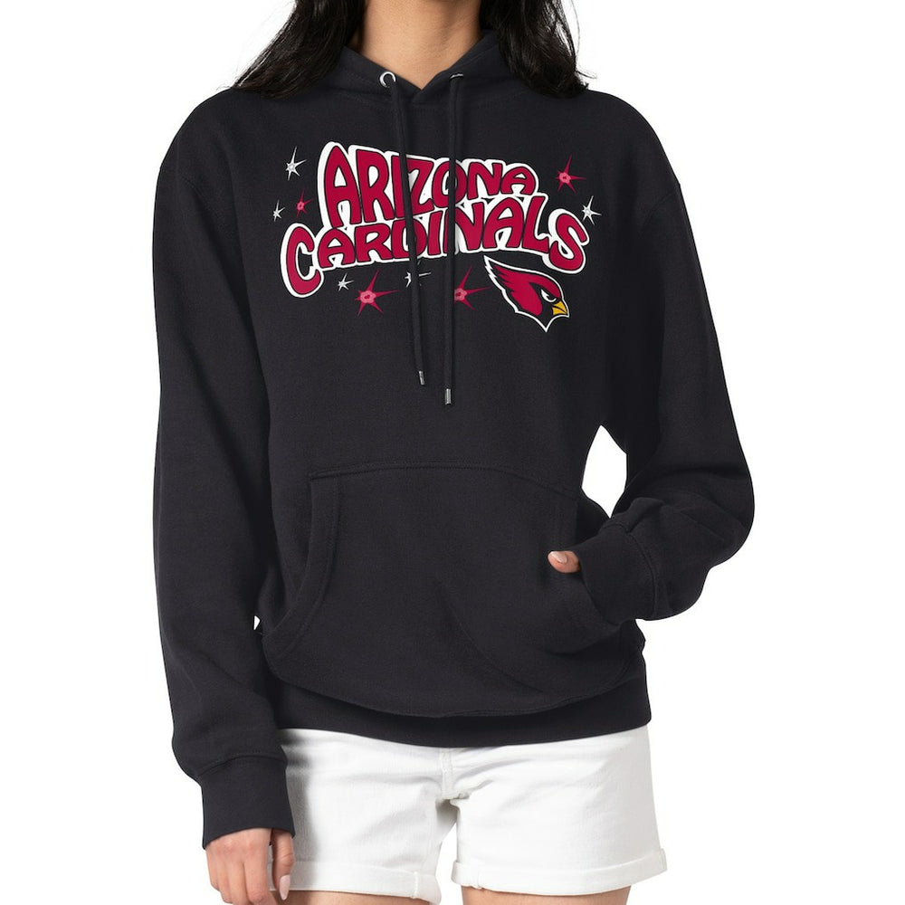 Arizona Cardinals Starter Women's Fireworks Fleece Pullover Hoodie - Black Hoodies