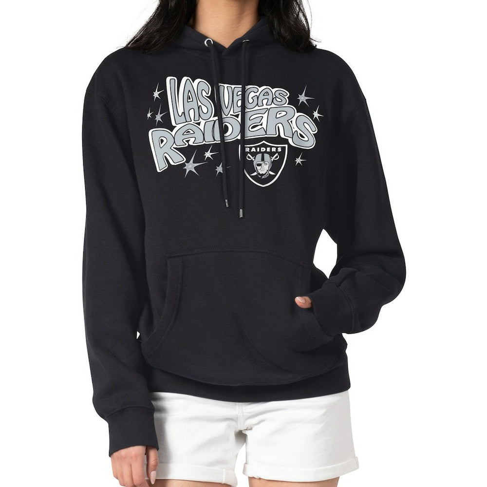 Las Vegas Raiders Starter Women's Fireworks Fleece Pullover Hoodie - Black Hoodies