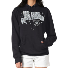 Las Vegas Raiders Starter Women's Fireworks Fleece Pullover Hoodie - Black Hoodies