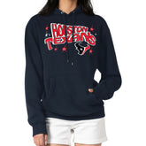 Houston Texans Starter Women's Fireworks Fleece Pullover Hoodie - Navy Hoodies