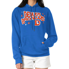 Denver Broncos Starter Women's Fireworks Fleece Pullover Hoodie - Royal Hoodies