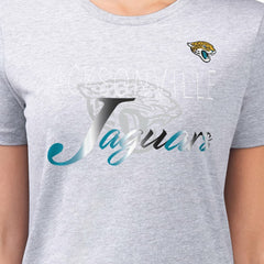 Jacksonville Jaguars G-III 4Her by Carl Banks Women's Super-Slim Fit Lightweight Shadow Logo T-Shirt - Gray T-shirts