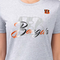 Cincinnati Bengals G-III 4Her by Carl Banks Women's Super-Slim Fit Lightweight Shadow Logo T-Shirt - Gray T-shirts