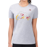 Kansas City Chiefs G-III 4Her by Carl Banks Women's Super-Slim Fit Lightweight Shadow Logo T-Shirt - Gray T-shirts