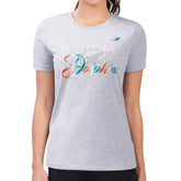 Miami Dolphins G-III 4Her by Carl Banks Women's Super-Slim Fit Lightweight Shadow Logo T-Shirt - Gray T-shirts