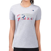 New England Patriots G-III 4Her by Carl Banks Women's Super-Slim Fit Lightweight Shadow Logo T-Shirt - Gray T-shirts