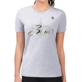 New Orleans Saints G-III 4Her by Carl Banks Women's Super-Slim Fit Lightweight Shadow Logo T-Shirt - Gray T-shirts