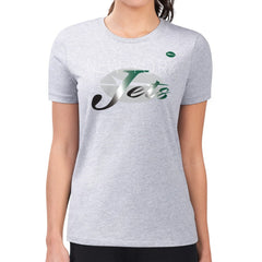 New York Jets G-III 4Her by Carl Banks Women's Super-Slim Fit Lightweight Shadow Logo T-Shirt - Gray T-shirts