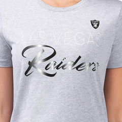 Las Vegas Raiders G-III 4Her by Carl Banks Women's Super-Slim Fit Lightweight Shadow Logo T-Shirt - Gray T-shirts