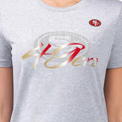 San Francisco 49ers G-III 4Her by Carl Banks Women's Super-Slim Fit Lightweight Shadow Logo T-Shirt - Gray T-shirts