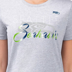 Seattle Seahawks G-III 4Her by Carl Banks Women's Super-Slim Fit Lightweight Shadow Logo T-Shirt - Gray T-shirts