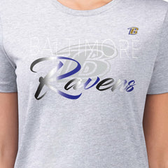 Baltimore Ravens G-III 4Her by Carl Banks Women's Super-Slim Fit Lightweight Shadow Logo T-Shirt - Gray T-shirts
