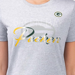 Green Bay Packers G-III 4Her by Carl Banks Women's Super-Slim Fit Lightweight Shadow Logo T-Shirt - Gray T-shirts