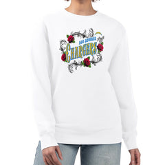 Los Angeles Chargers G-III 4Her by Carl Banks Women's Roses Fleece Tri-Blend Pullover Sweatshirt - White Pullover