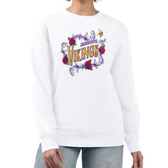 Minnesota Vikings G-III 4Her by Carl Banks Women's Roses Fleece Tri-Blend Pullover Sweatshirt - White Pullover